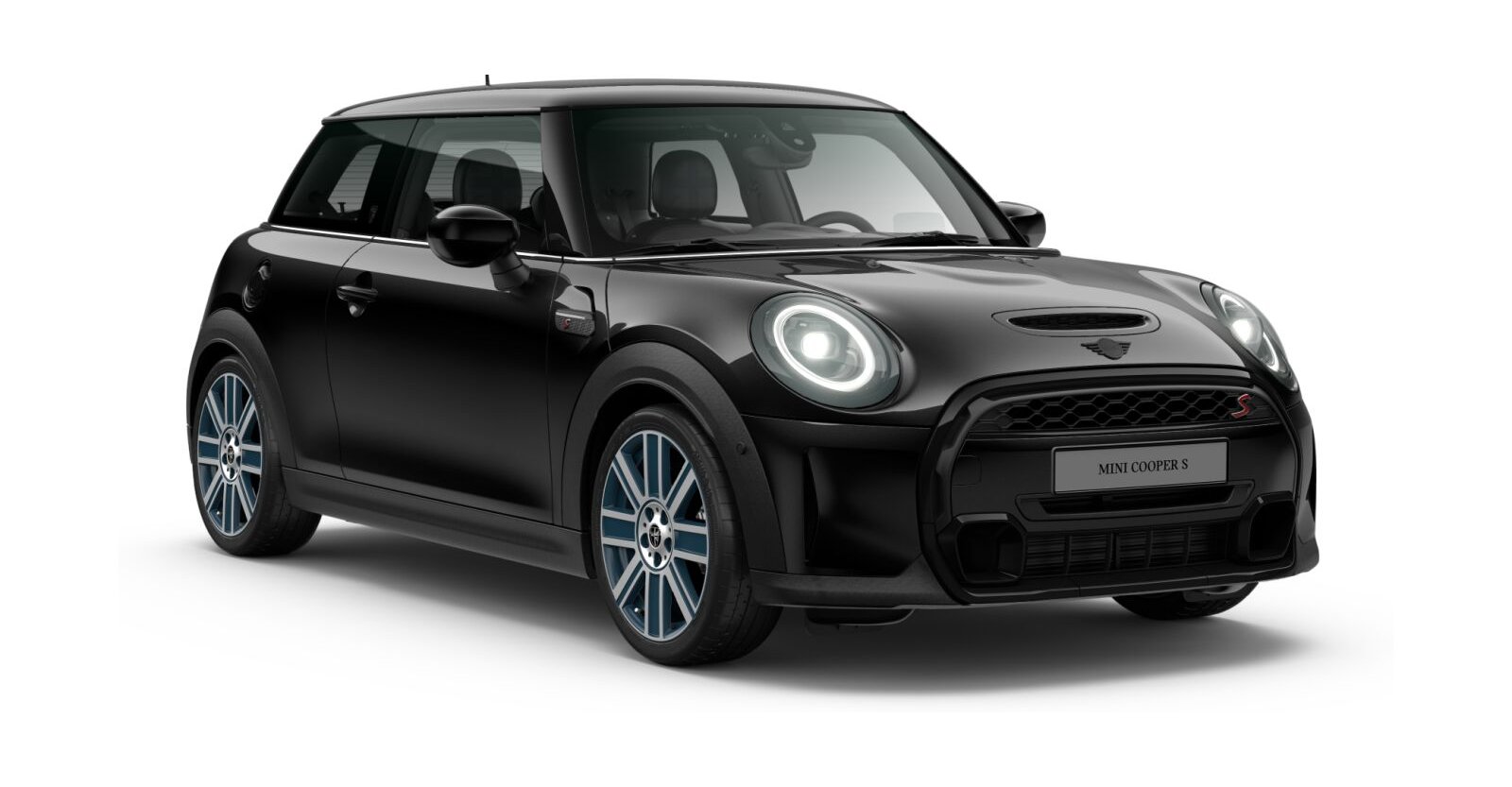 MINI Cooper S 3-Türer in Schwarz von vorne