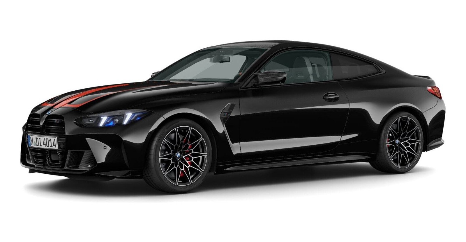 BMW M4 Competition Coupe mit M xDrive in Schwarz von vorne