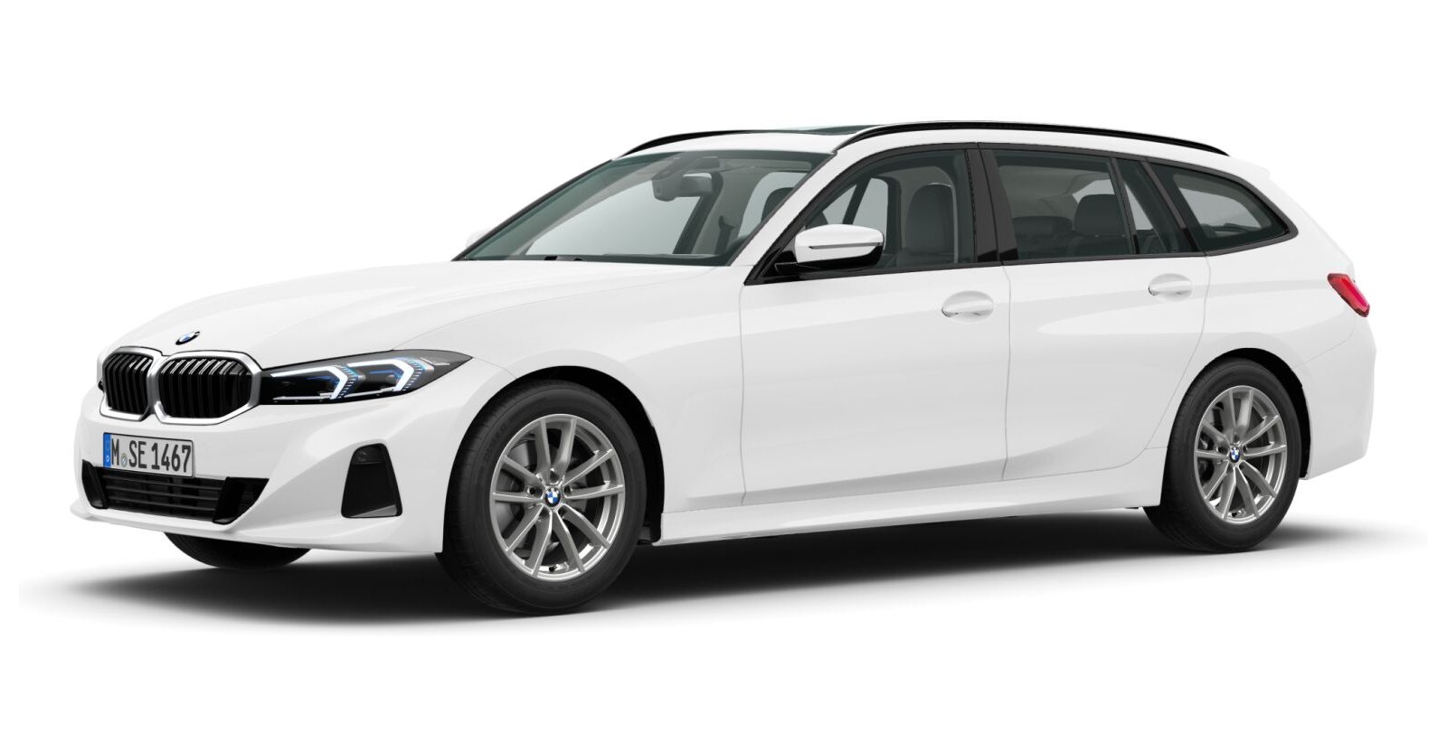 BMW 330d Touring in Weiß von vorne