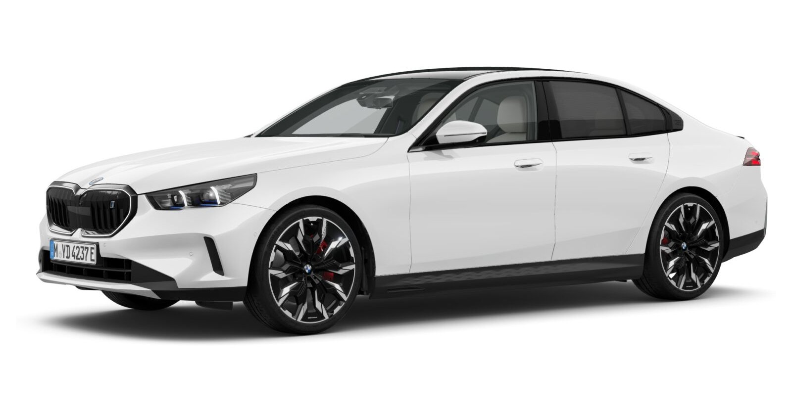 BMW i5 eDrive40 Limousine in Weiß von vorne BMW i5 eDrive40 Limousine in Weiß von vorne