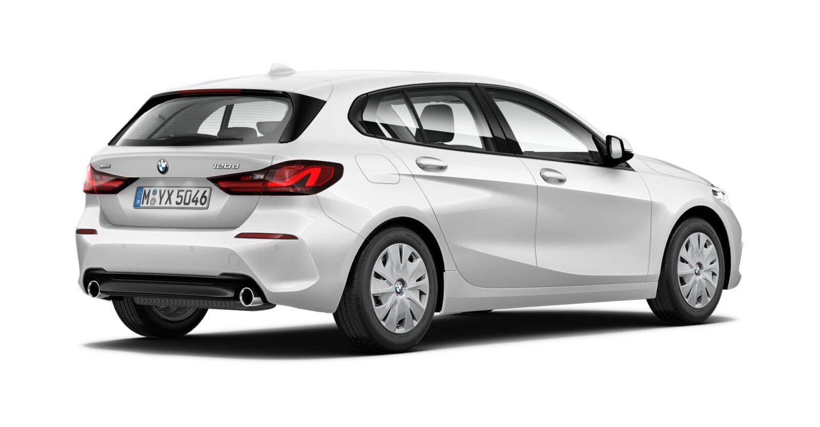 BMW BMW 1er in Weiß von hinten BMW BMW 1er in Weiß von hinten
