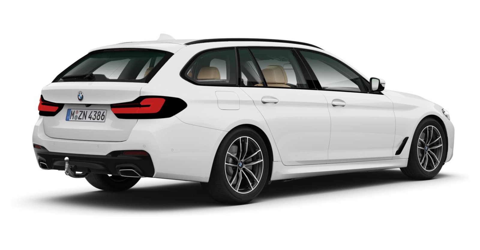 BMW BMW 5er in Weiß von hinten BMW BMW 5er in Weiß von hinten