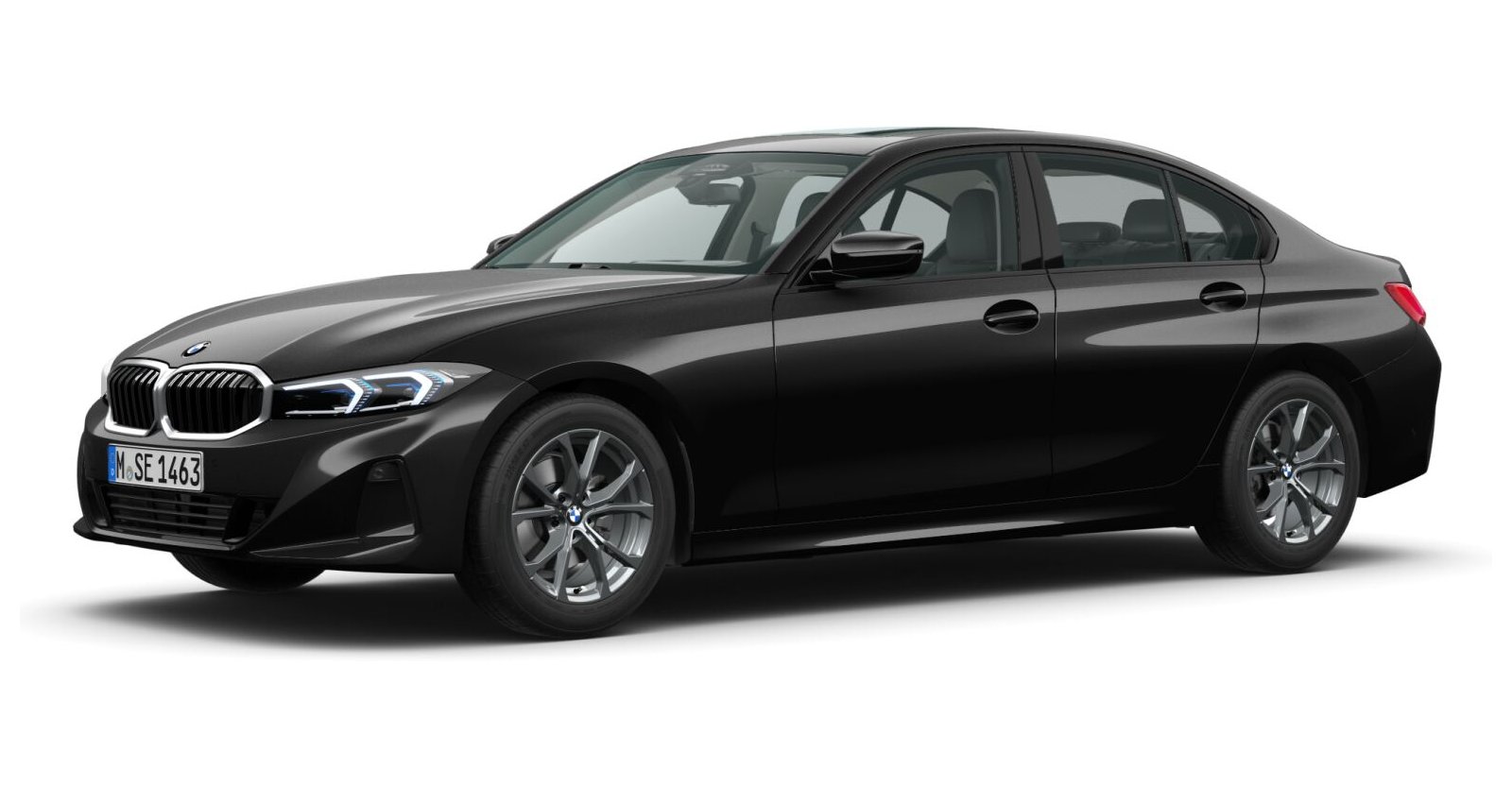 BMW 320d Limousine in Schwarz von vorne
