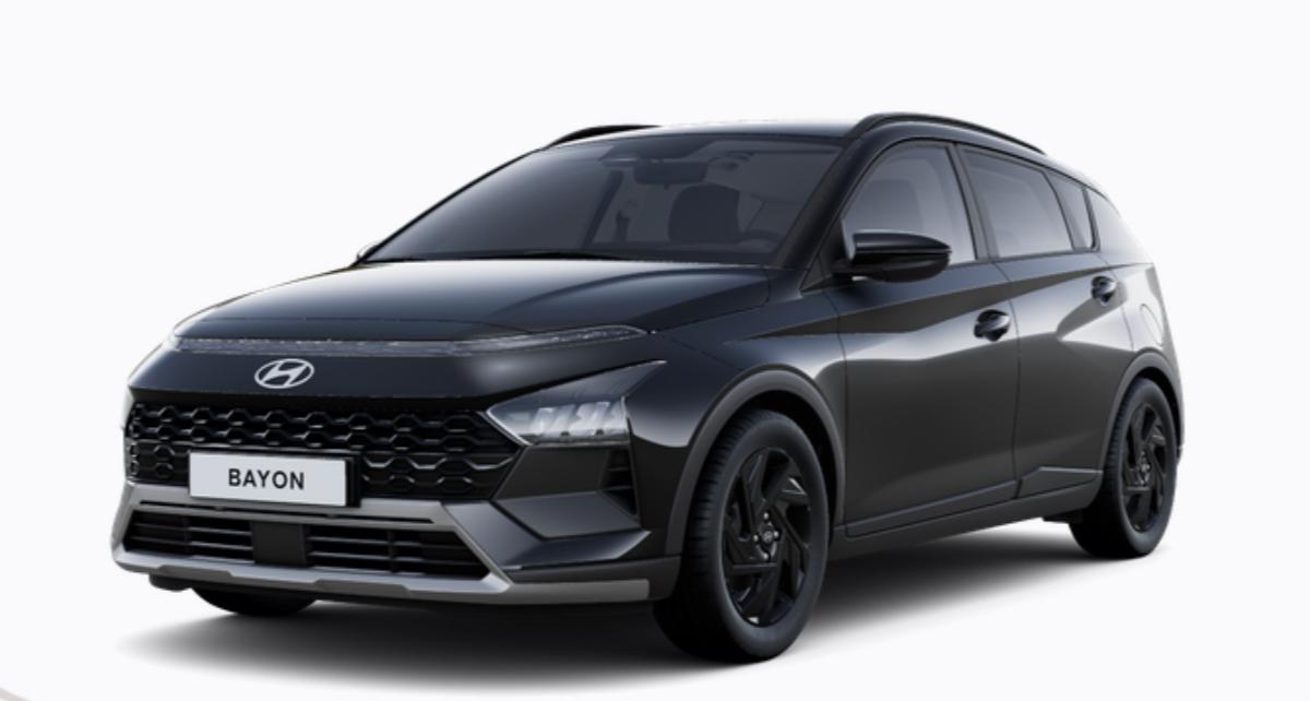 HYUNDAI BAYON in Schwarz von vorne HYUNDAI BAYON in Schwarz von vorne