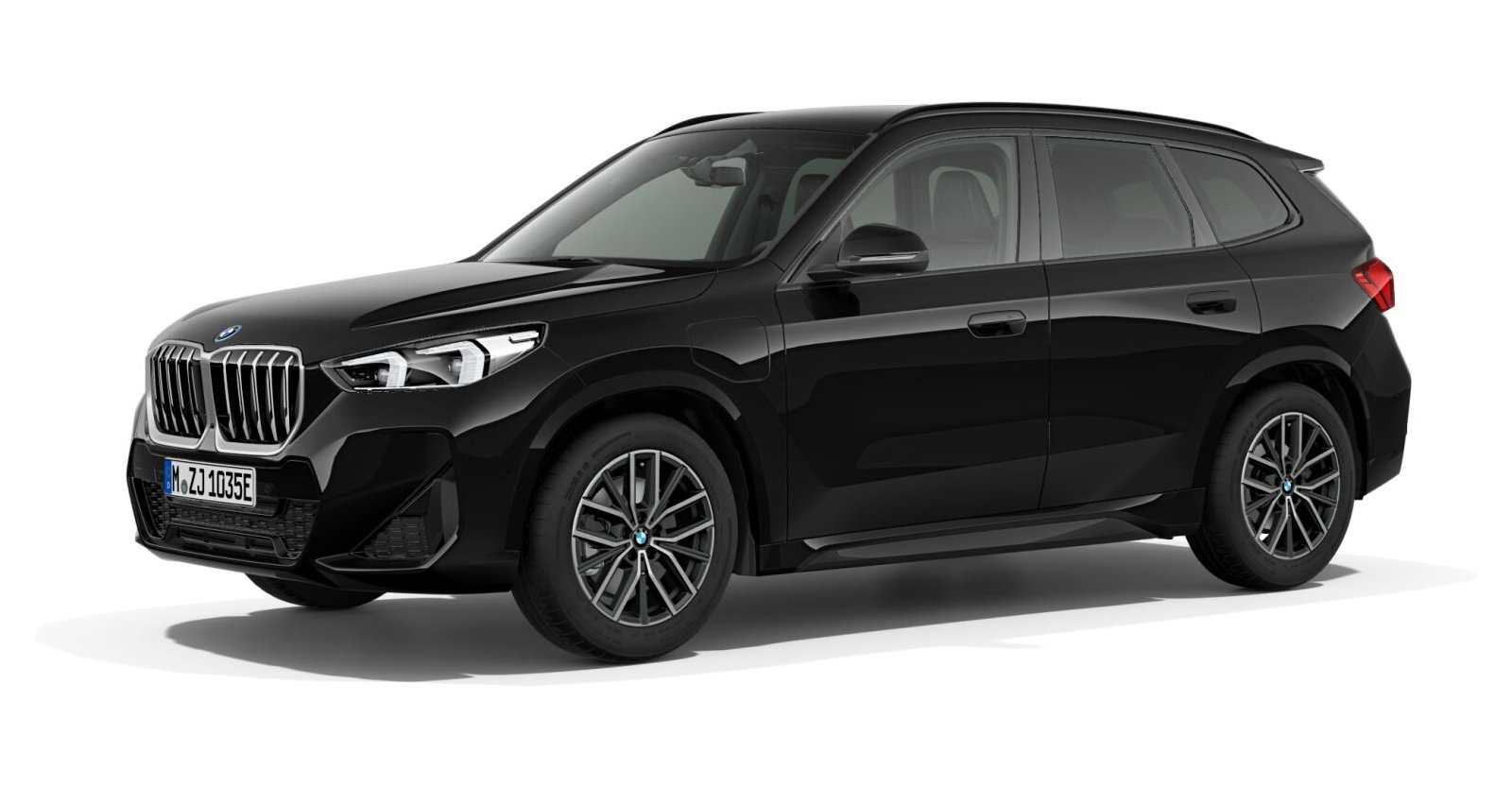 BMW X1 xDrive25e in Schwarz von vorne
