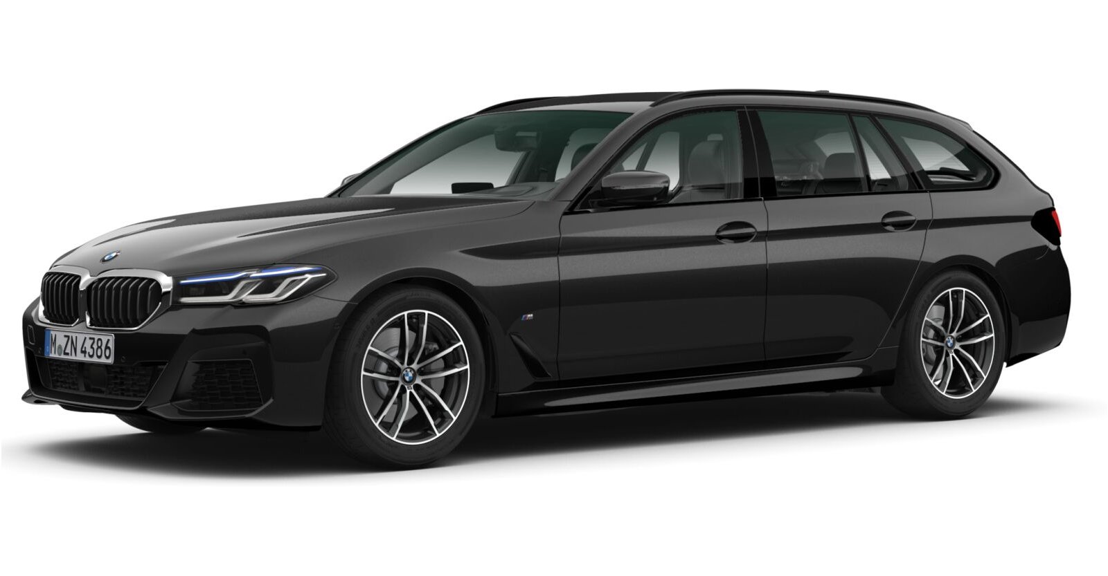 BMW 520d xDrive Touring in Schwarz von vorne
