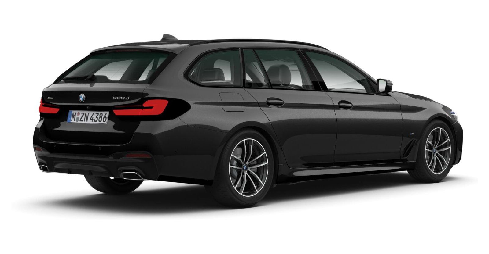 BMW BMW 5er in Schwarz von hinten
