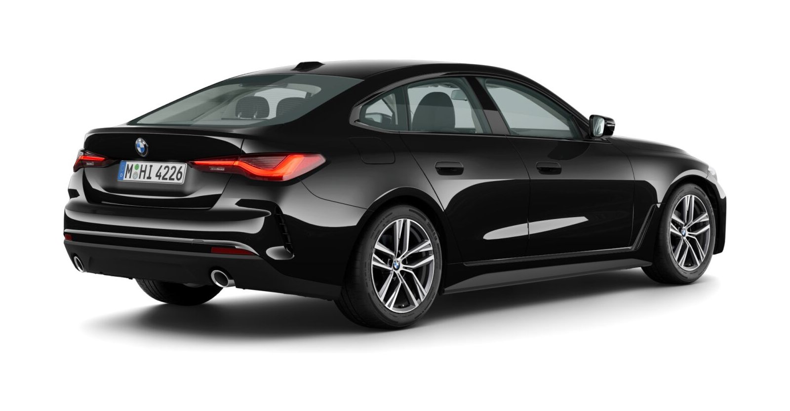 BMW BMW 4er in Schwarz von hinten