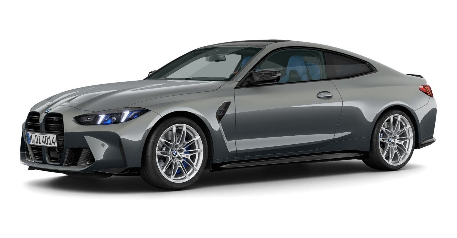 BMW M4 Competition Coupe mit M xDrive in Grau von vorne BMW M4 Competition Coupe mit M xDrive in Grau von vorne