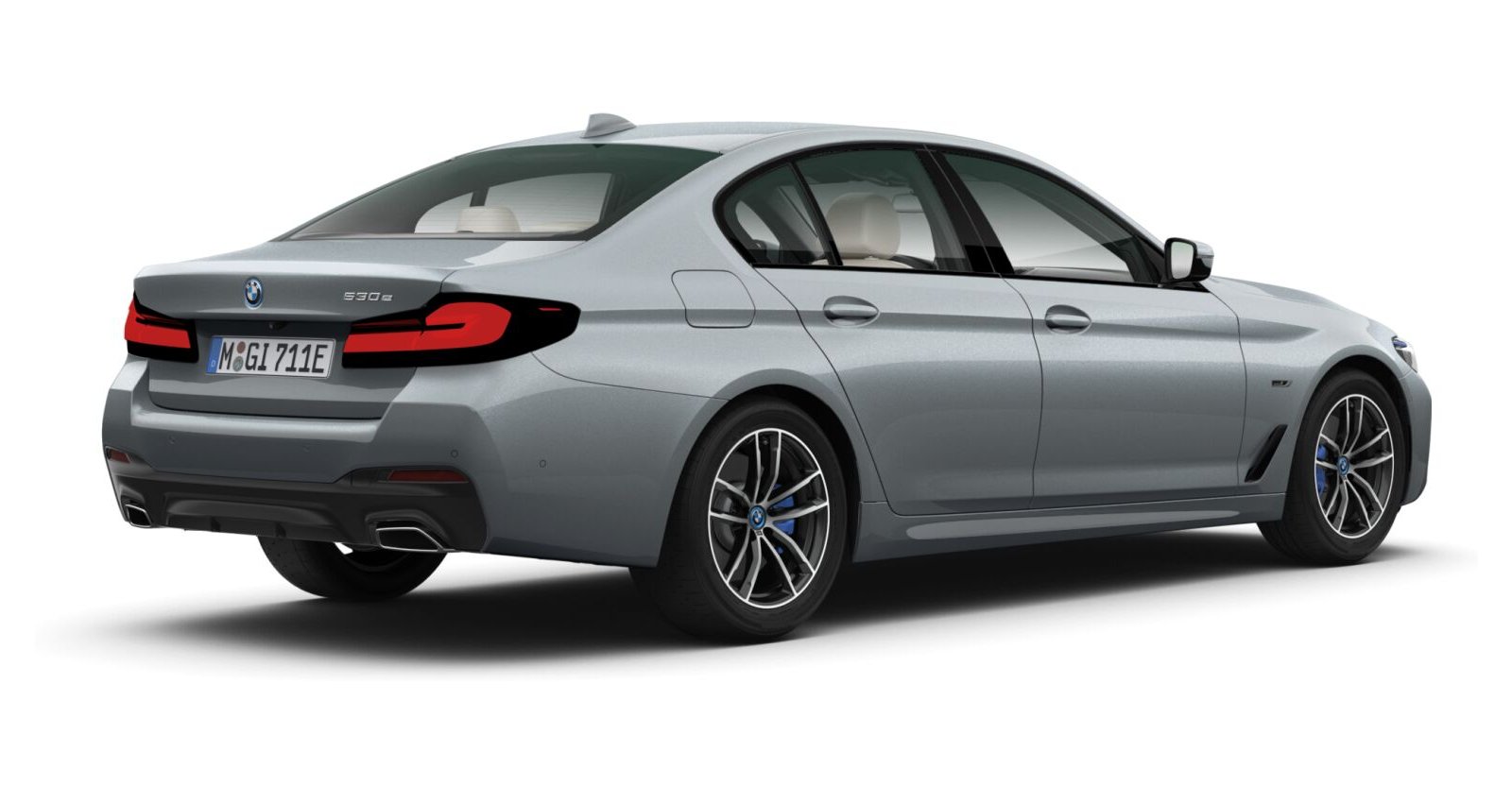 BMW BMW 5er in Grau von hinten
