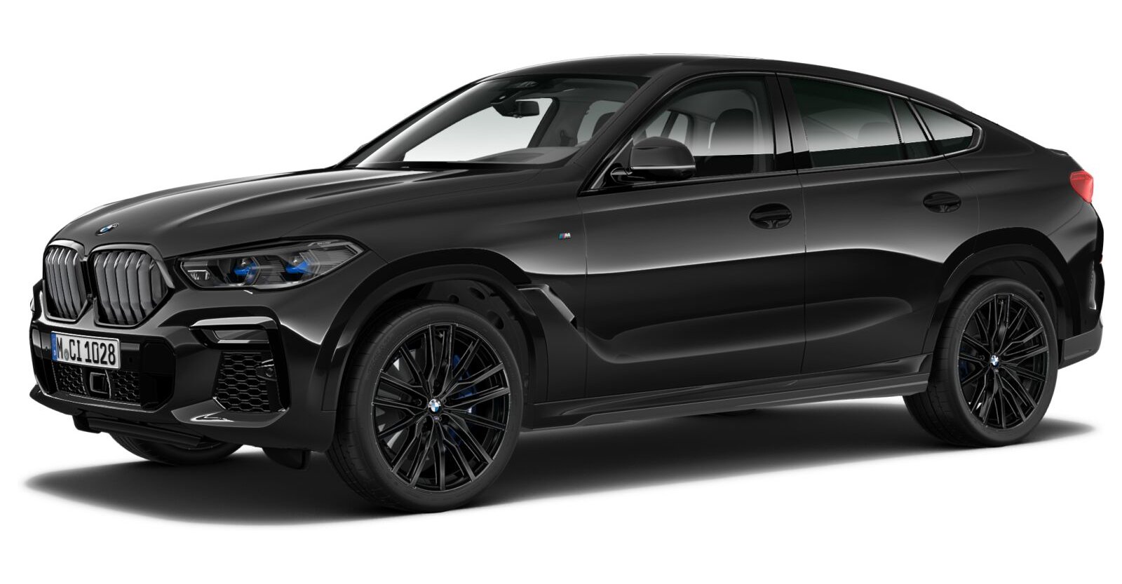 BMW X6 M50i in Schwarz von vorne