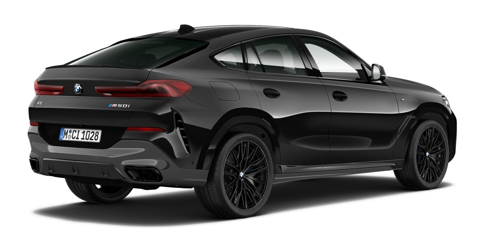 BMW BMW X in Schwarz von hinten