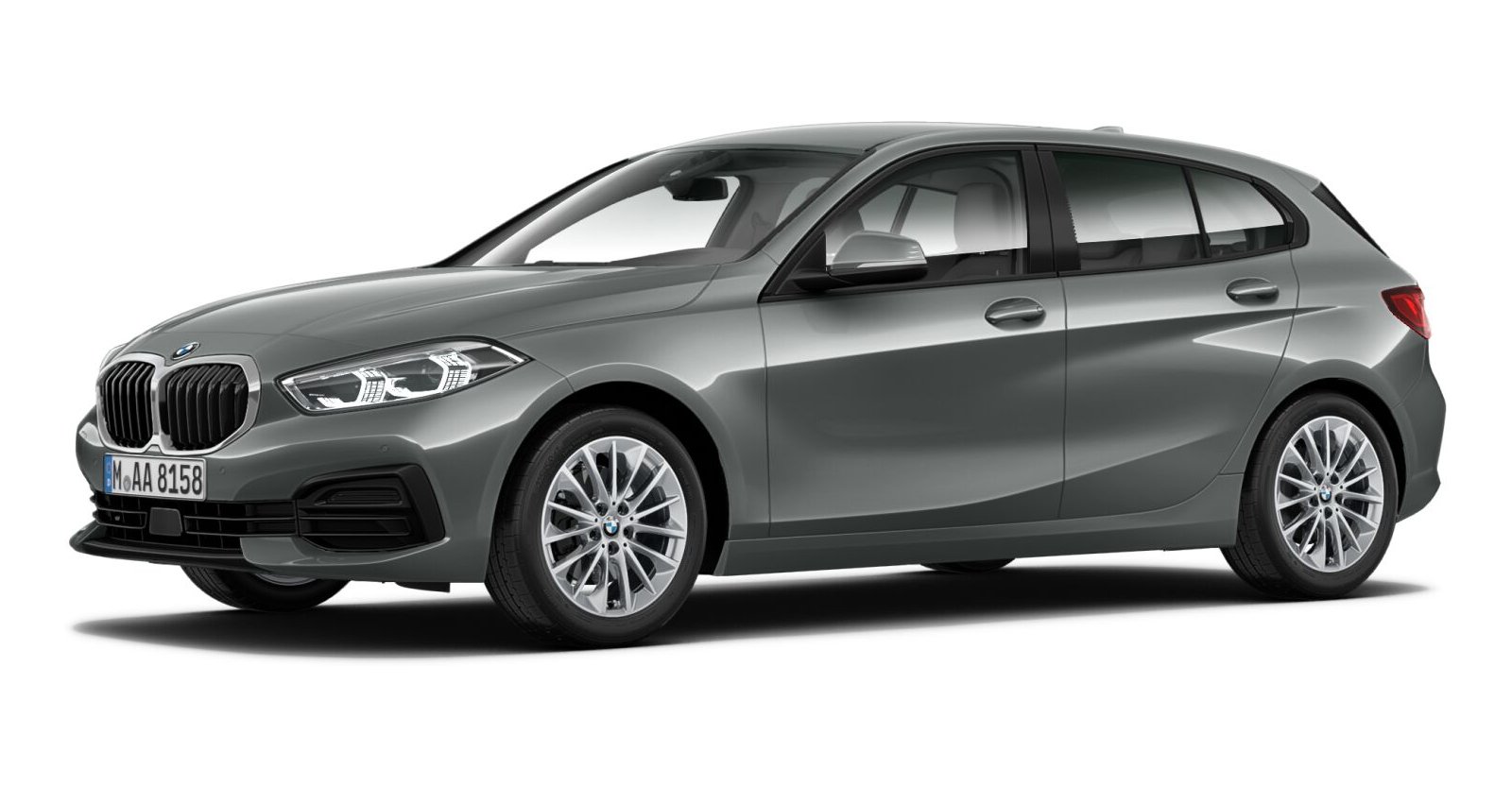 BMW 118i in Grau von vorne BMW 118i in Grau von vorne