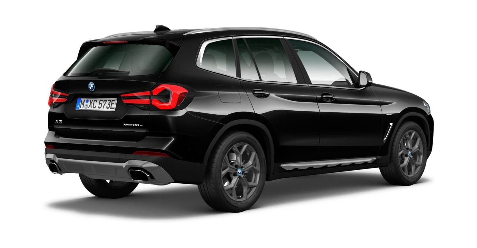 BMW BMW X in Schwarz von hinten