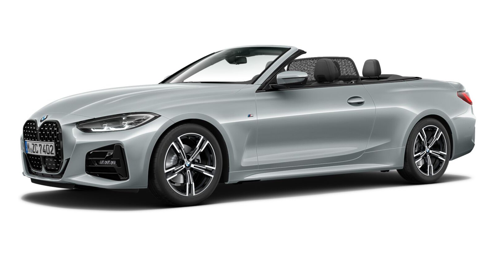 BMW 430i xDrive Cabrio in Grau von vorne BMW 430i xDrive Cabrio in Grau von vorne