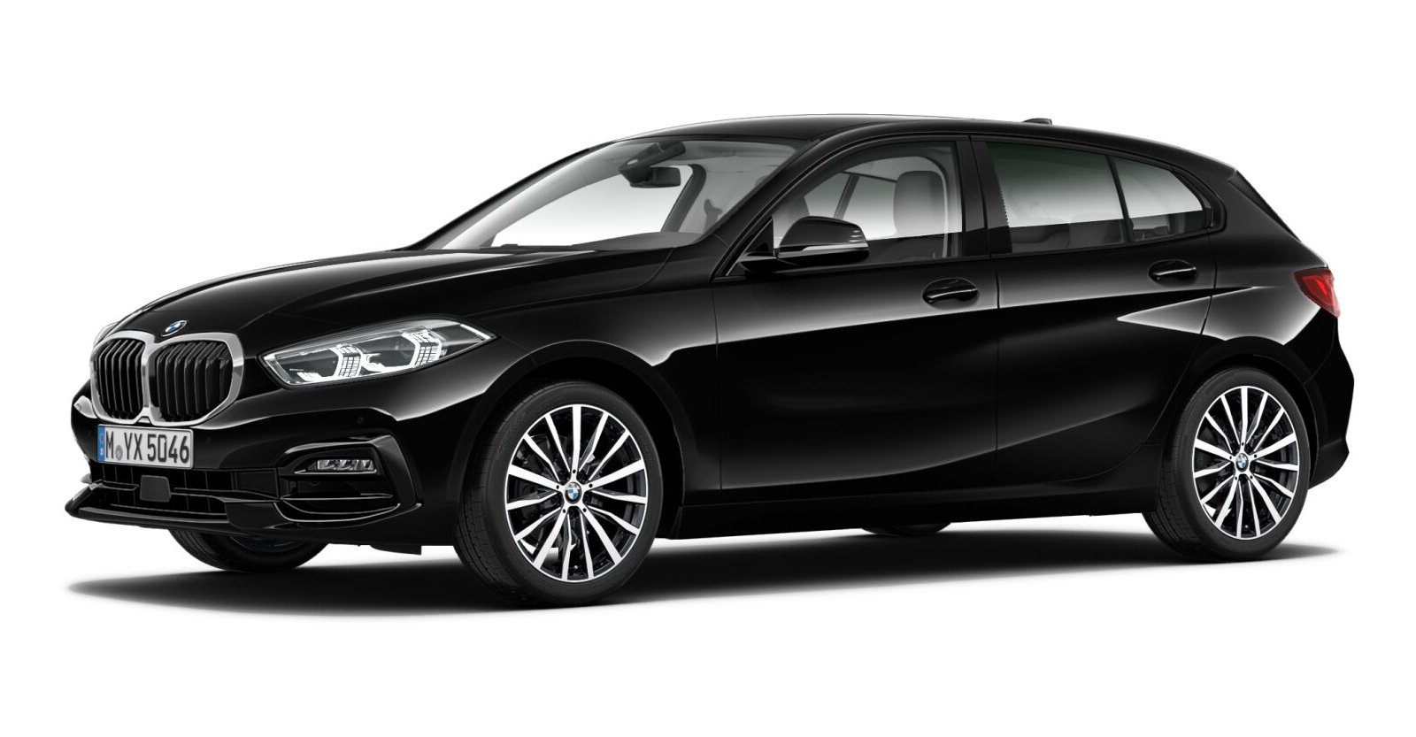 BMW BMW 1er in Schwarz von vorne BMW BMW 1er in Schwarz von vorne