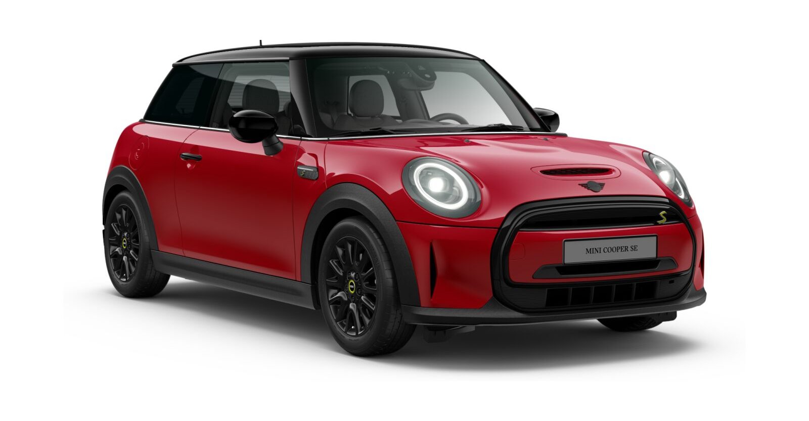 MINI Cooper SE in Rot von vorne