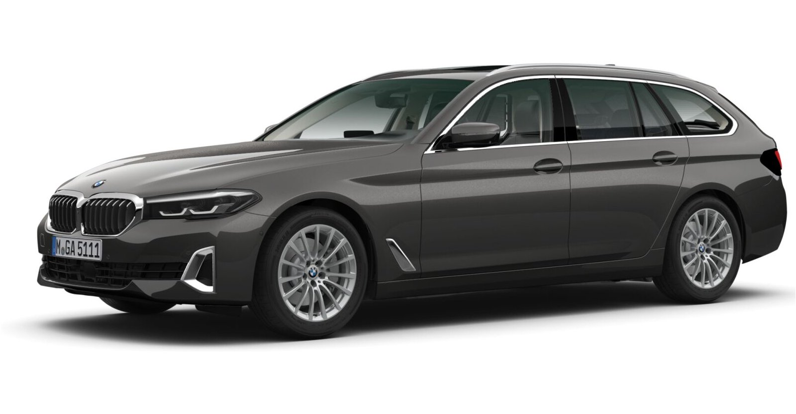 BMW 530d xDrive Touring in Grau von vorne