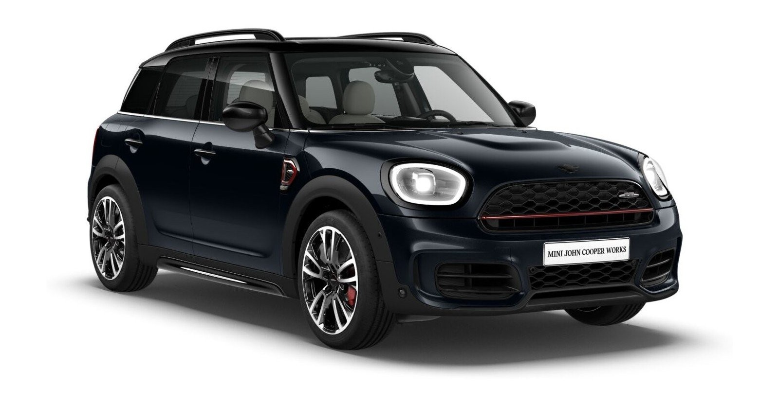 MINI JCW Countryman ALL4 in Schwarz von vorne MINI JCW Countryman ALL4 in Schwarz von vorne