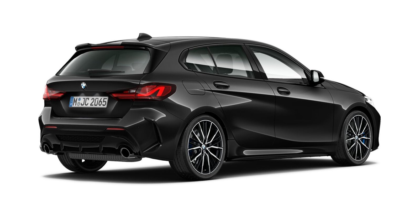 BMW BMW 1er in Schwarz von hinten