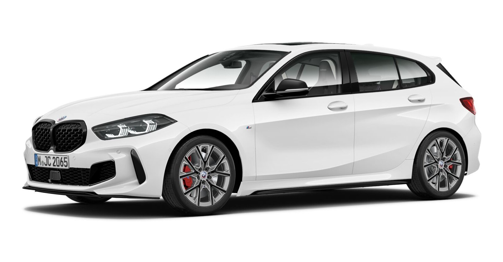 BMW M135i xDrive in Weiß von vorne BMW M135i xDrive in Weiß von vorne