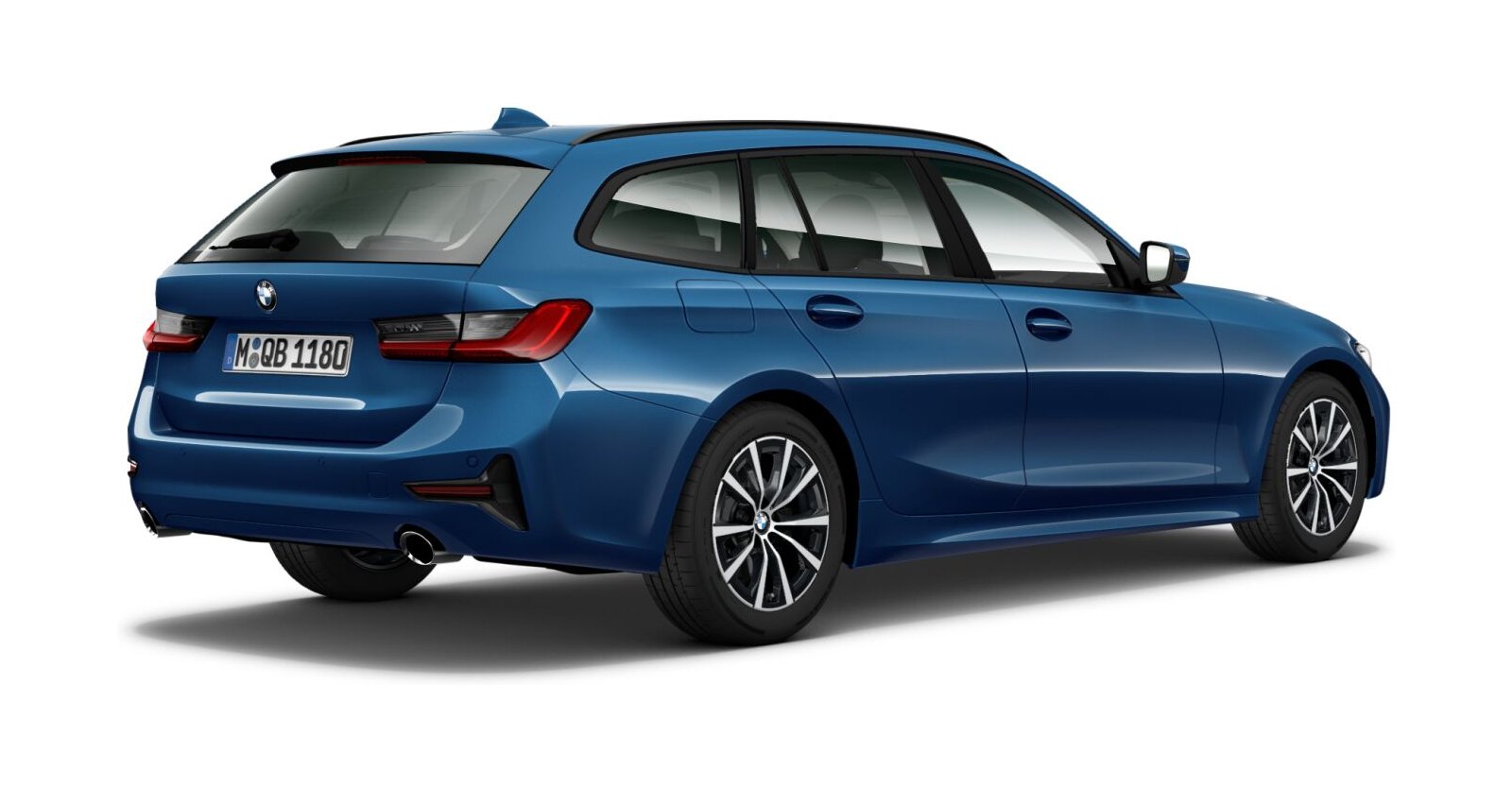 BMW BMW 3er in Blau von hinten BMW BMW 3er in Blau von hinten