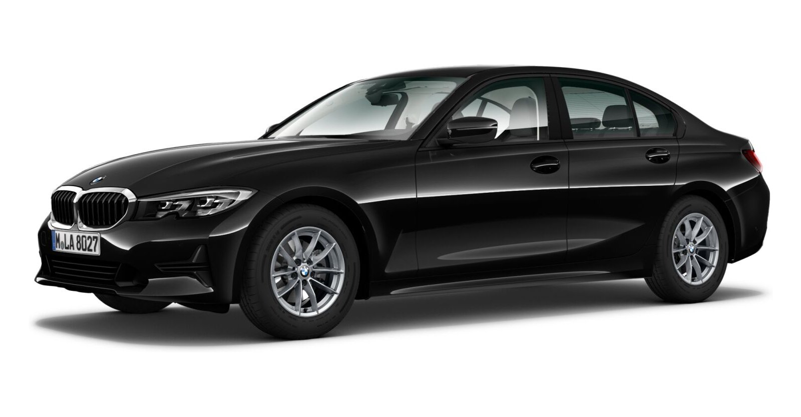 BMW BMW 3er in Schwarz von vorne BMW BMW 3er in Schwarz von vorne