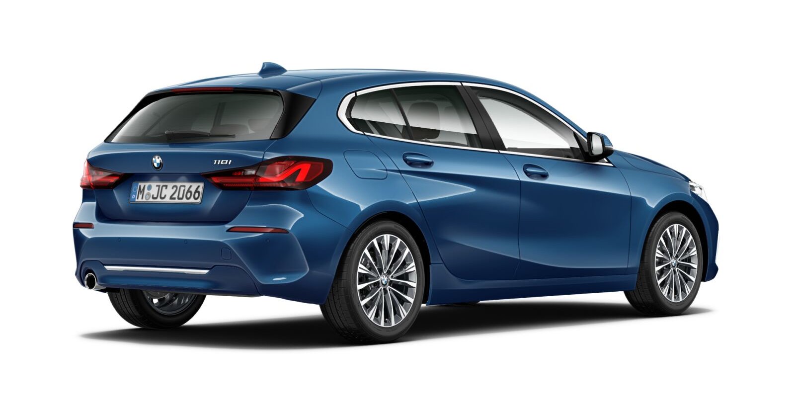 BMW BMW 1er in Blau von hinten BMW BMW 1er in Blau von hinten