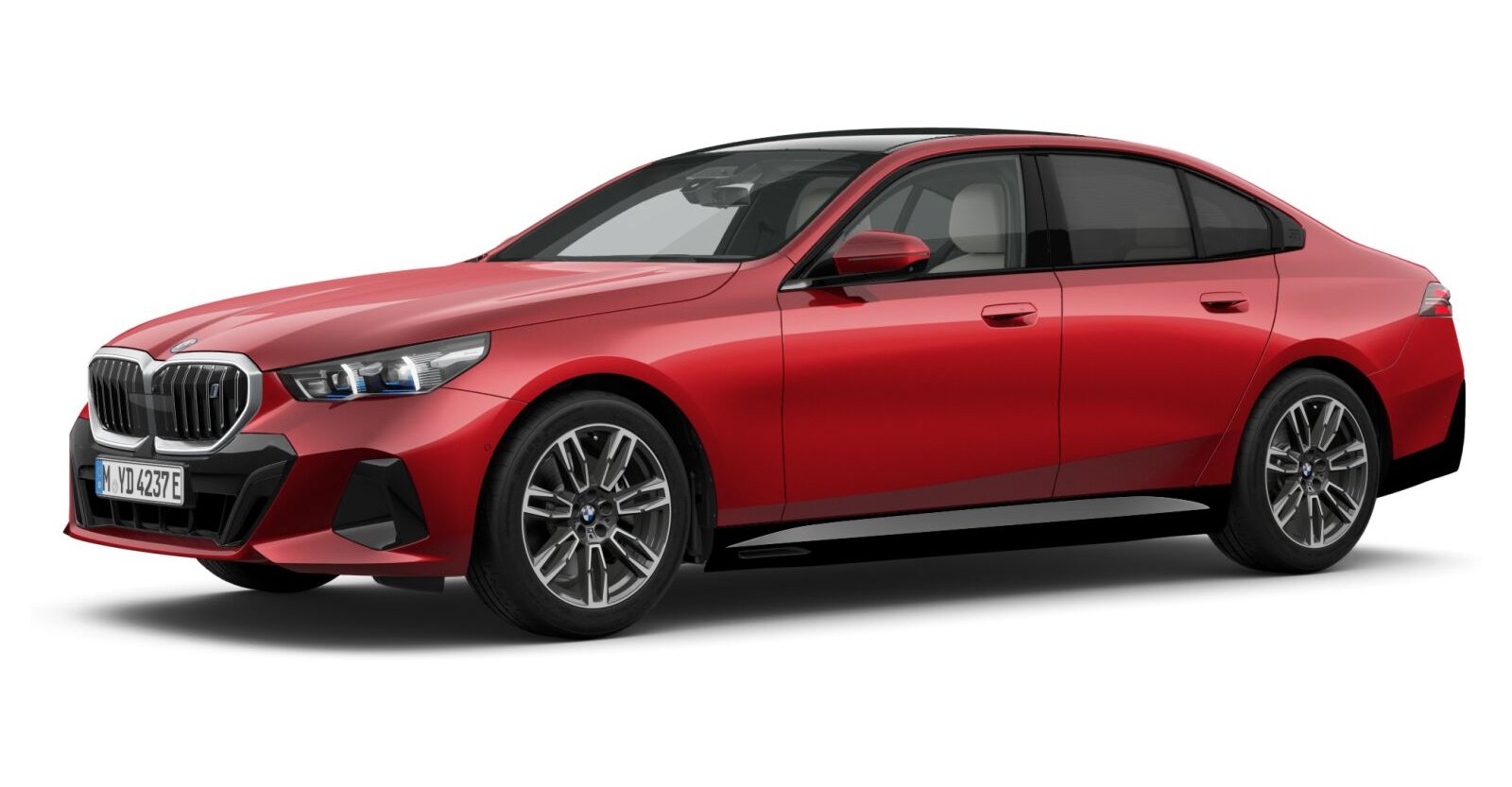 BMW i5 xDrive40 Limousine in Rot von vorne