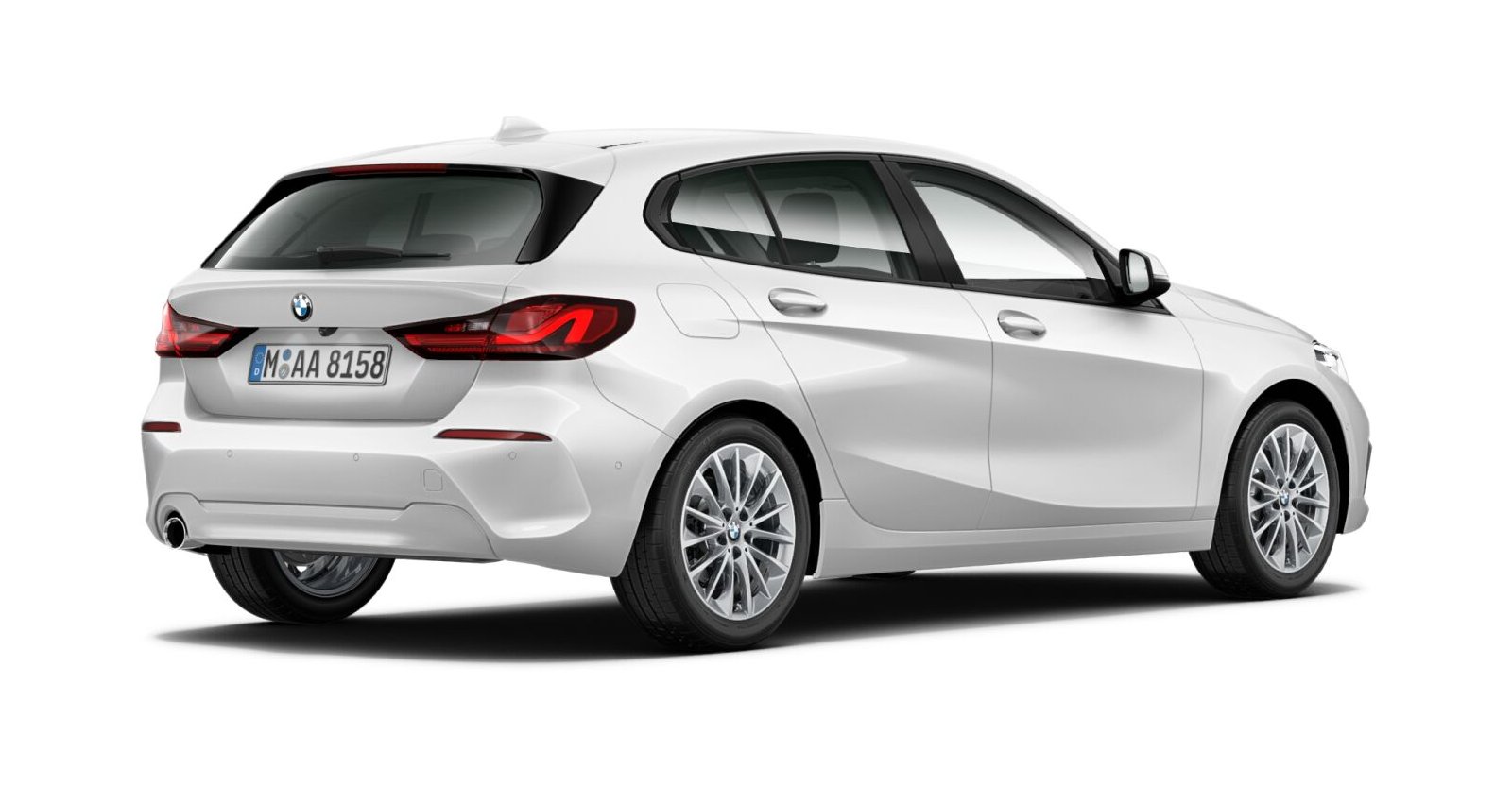 BMW BMW 1er in Weiß von hinten BMW BMW 1er in Weiß von hinten