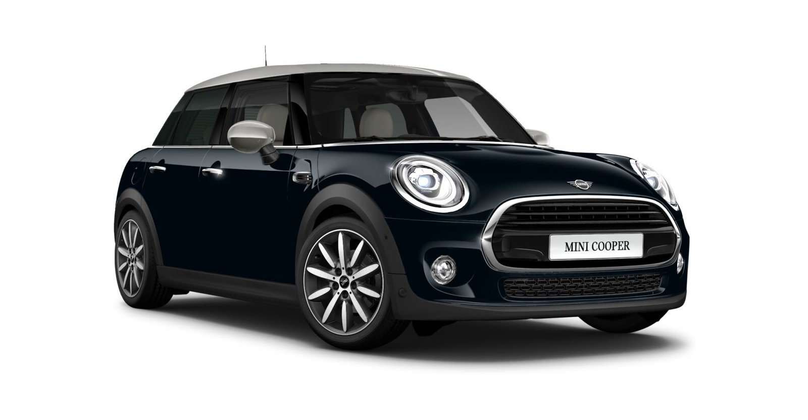 MINI Cooper 5-Türer in Schwarz von vorne MINI Cooper 5-Türer in Schwarz von vorne