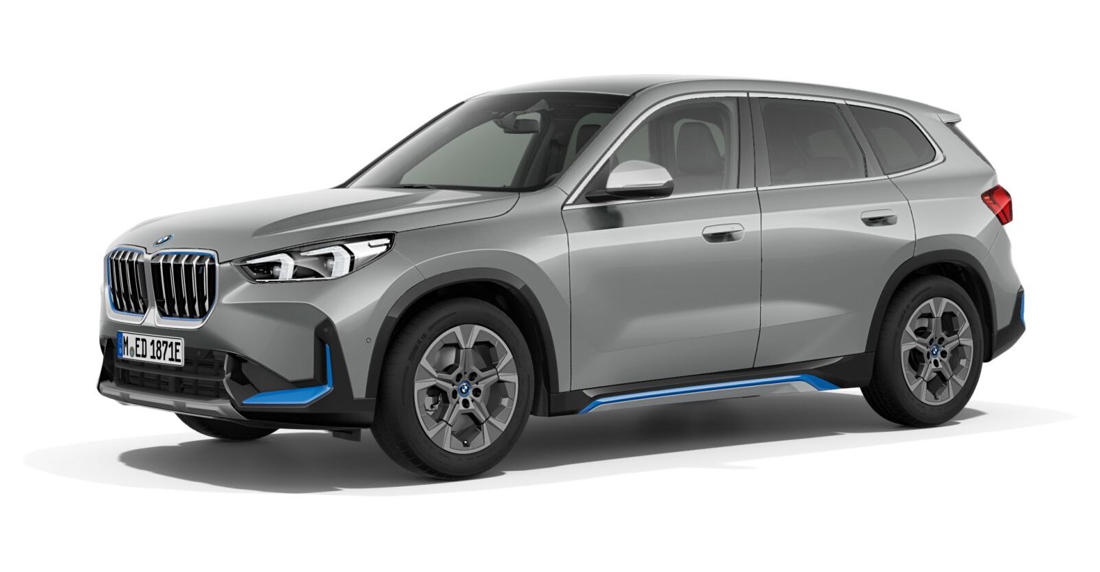 BMW iX1 xDrive30 in Grau von vorne