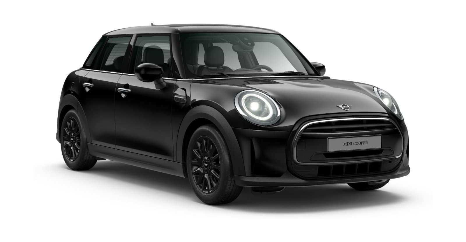 MINI Cooper 5-Türer in Schwarz von vorne MINI Cooper 5-Türer in Schwarz von vorne