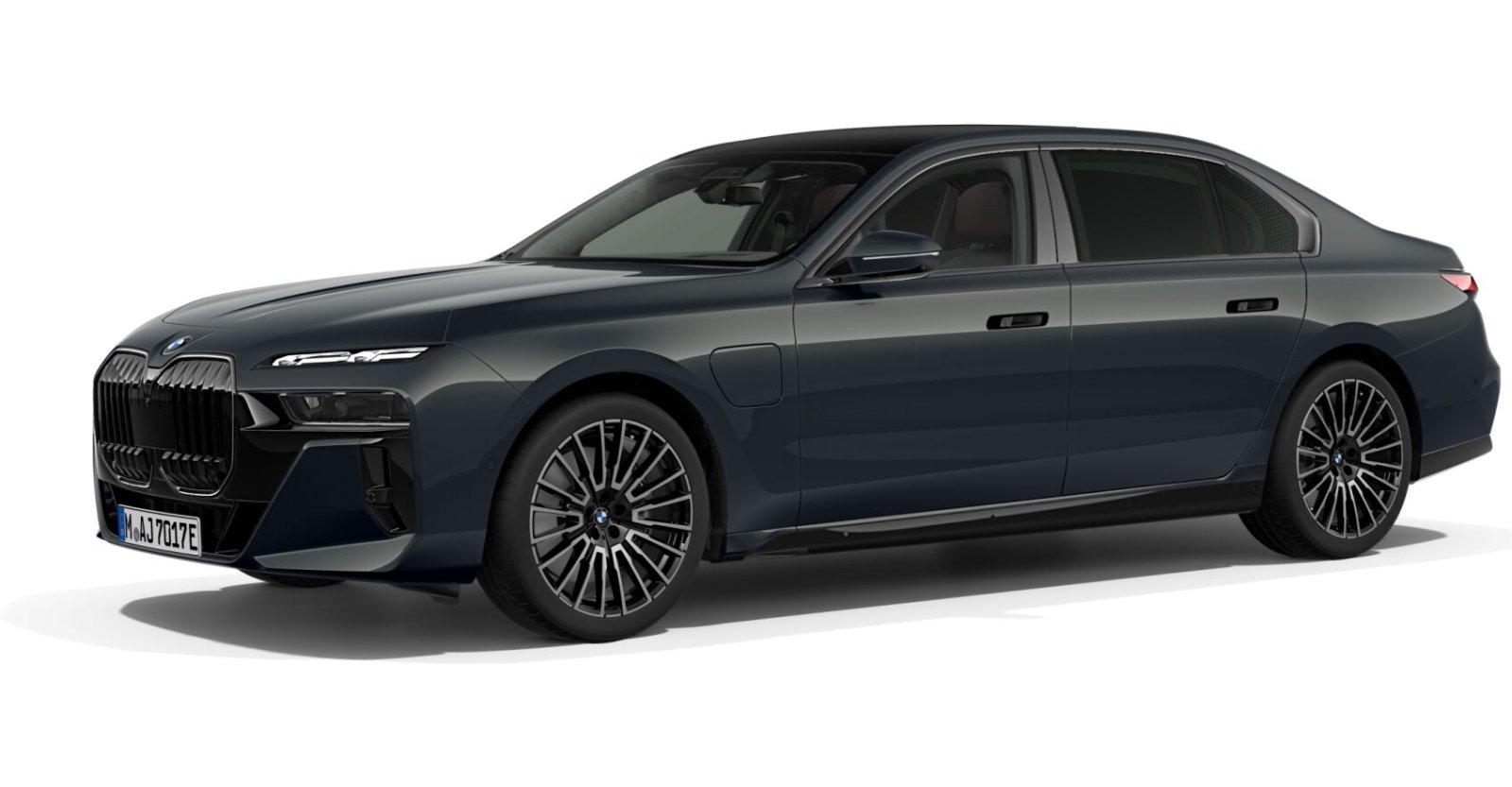 BMW 750e xDrive Limousine in Grau von vorne BMW 750e xDrive Limousine in Grau von vorne