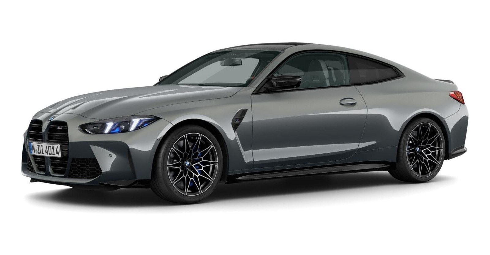 BMW M4 Competition Coupe mit M xDrive in Grau von vorne BMW M4 Competition Coupe mit M xDrive in Grau von vorne