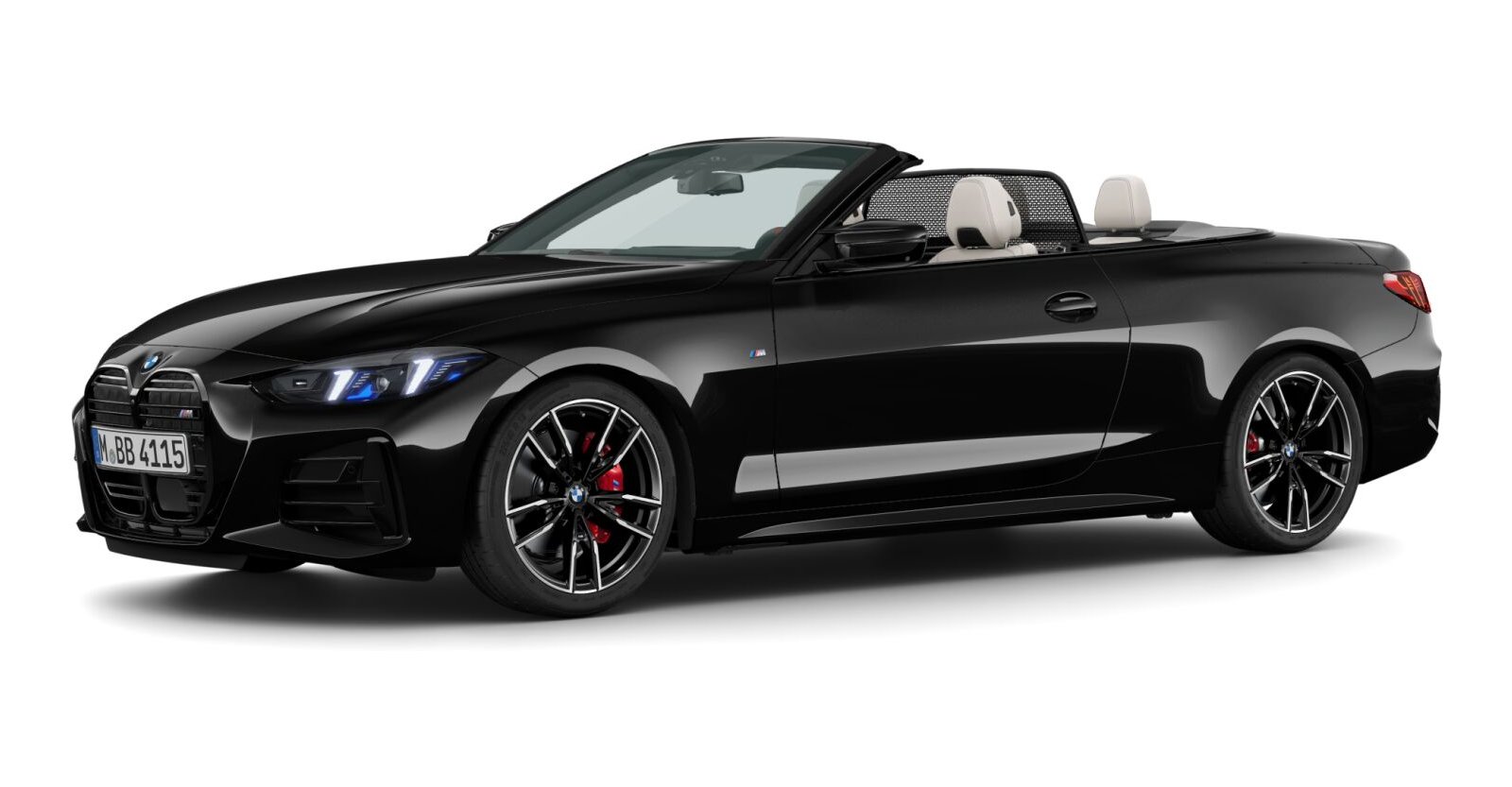 BMW M440i xDrive Cabrio in Schwarz von vorne BMW M440i xDrive Cabrio in Schwarz von vorne