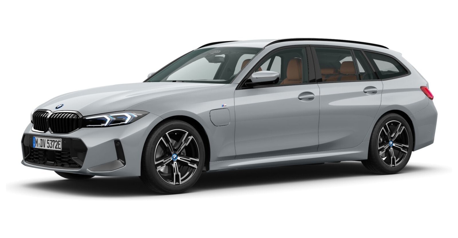 BMW 330e Touring in Grau von vorne BMW 330e Touring in Grau von vorne