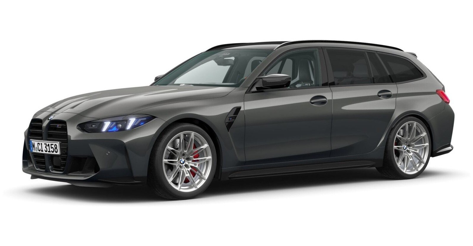 BMW M3 Competition Touring mit M xDrive in Grau von vorne BMW M3 Competition Touring mit M xDrive in Grau von vorne