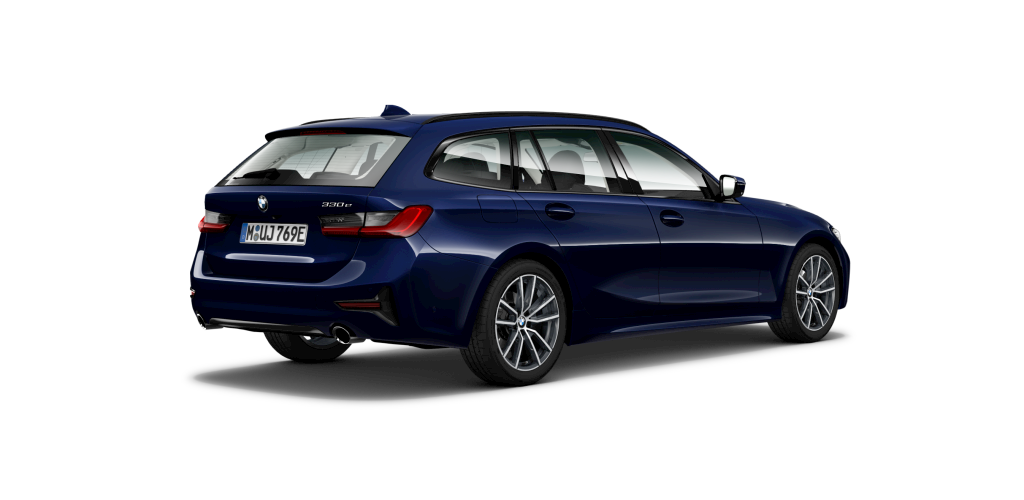 BMW BMW 3er in Blau von hinten BMW BMW 3er in Blau von hinten