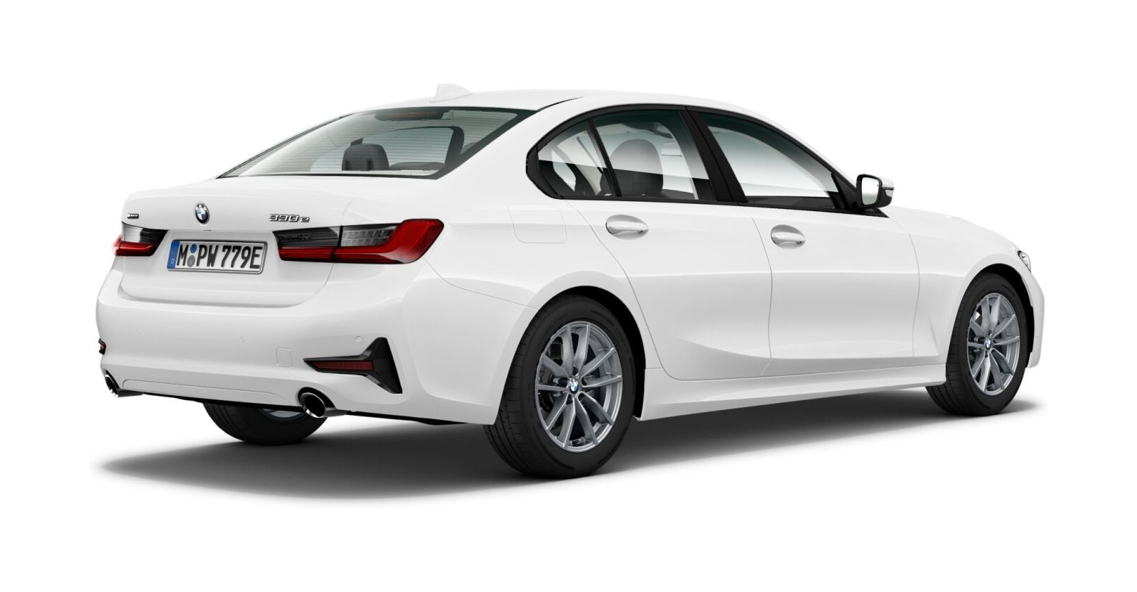 BMW BMW 3er in Weiß von hinten BMW BMW 3er in Weiß von hinten