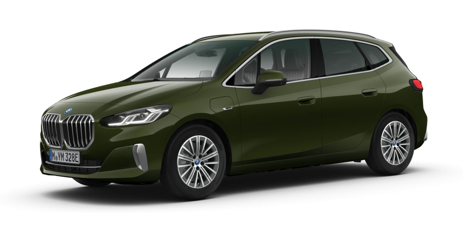 BMW 225e xDrive Active Tourer in Grün von vorne BMW 225e xDrive Active Tourer in Grün von vorne