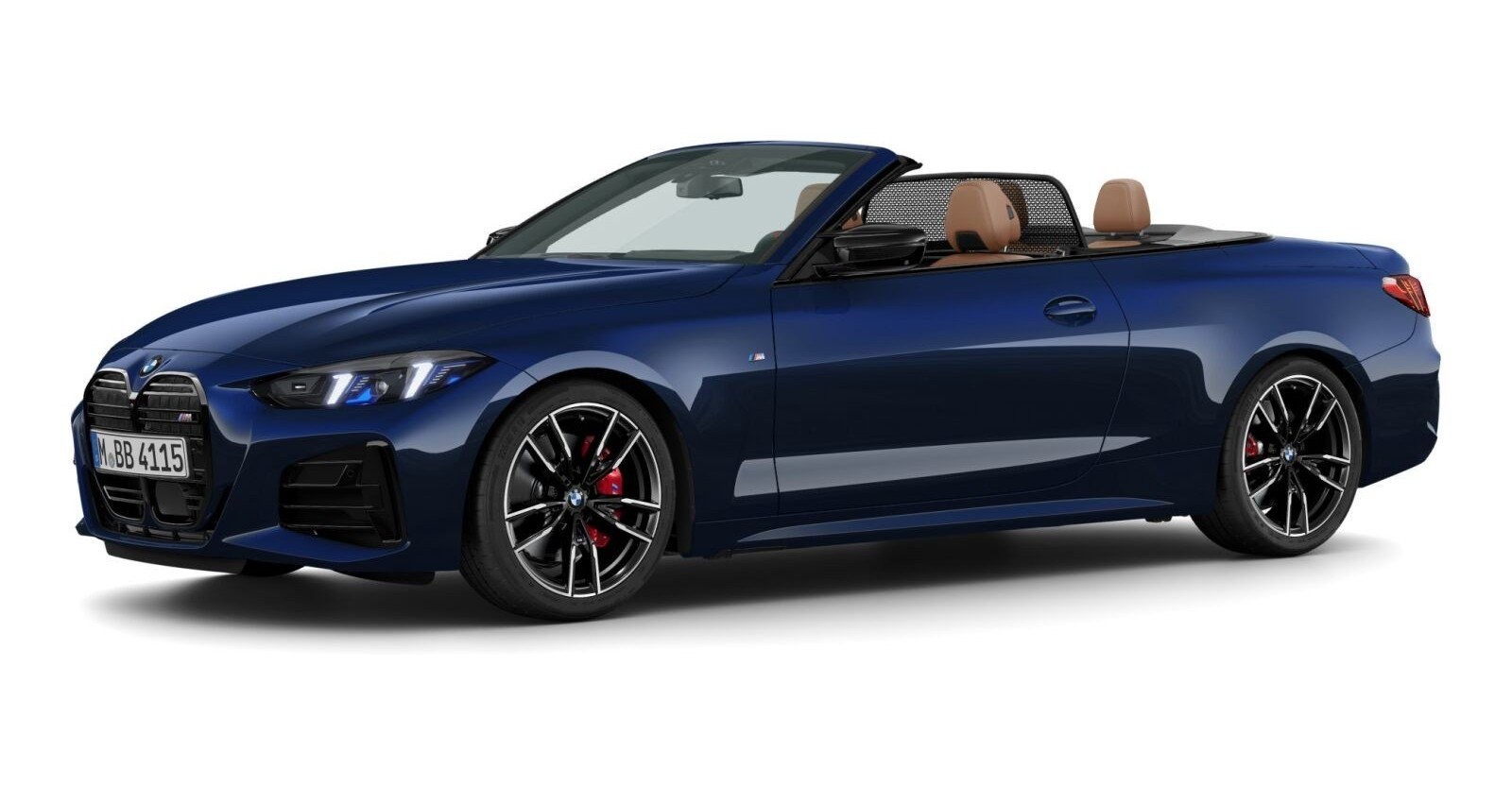 BMW M440i xDrive Cabrio in Blau von vorne BMW M440i xDrive Cabrio in Blau von vorne