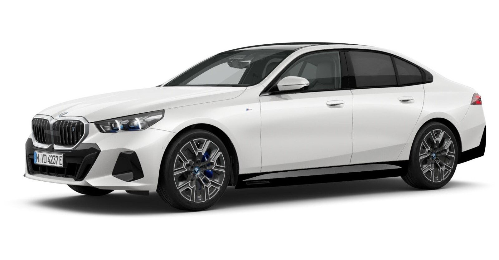 BMW i5 eDrive40 Limousine in Weiß von vorne