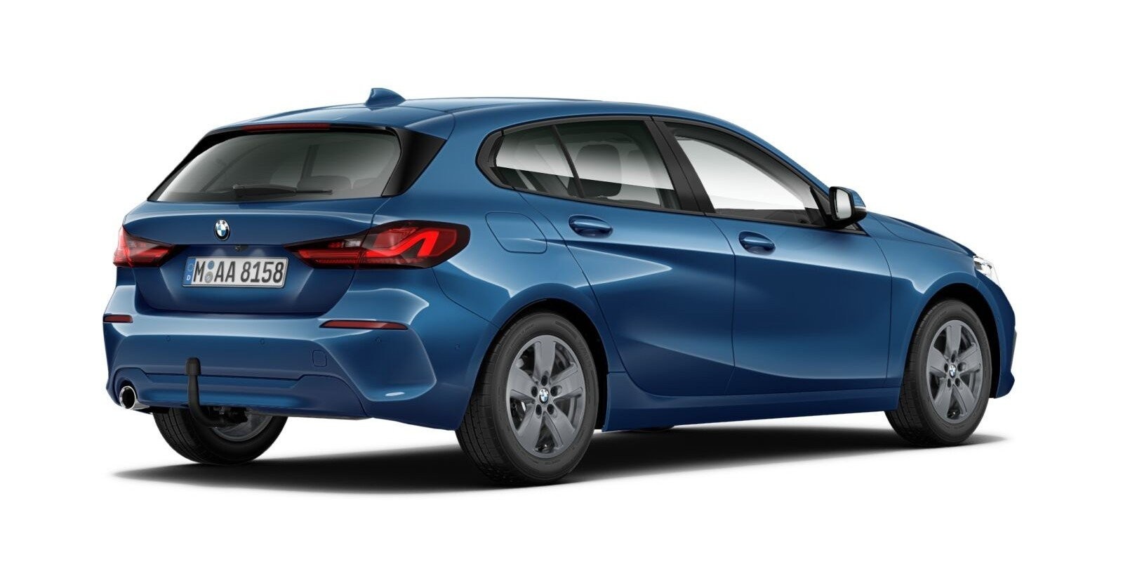 BMW BMW 1er in Blau von hinten BMW BMW 1er in Blau von hinten