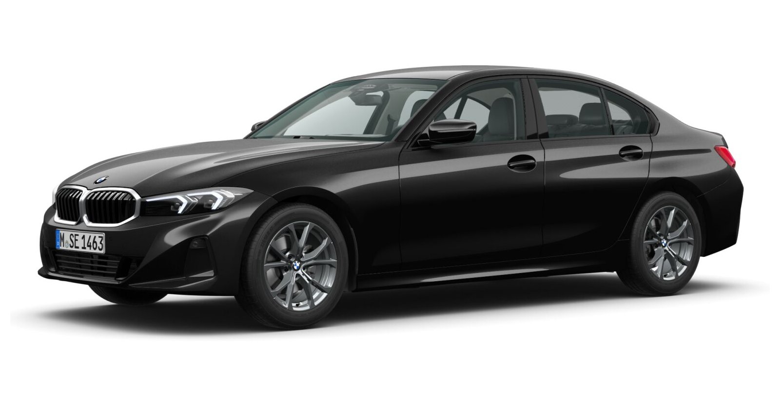BMW BMW 3er in Schwarz von vorne BMW BMW 3er in Schwarz von vorne