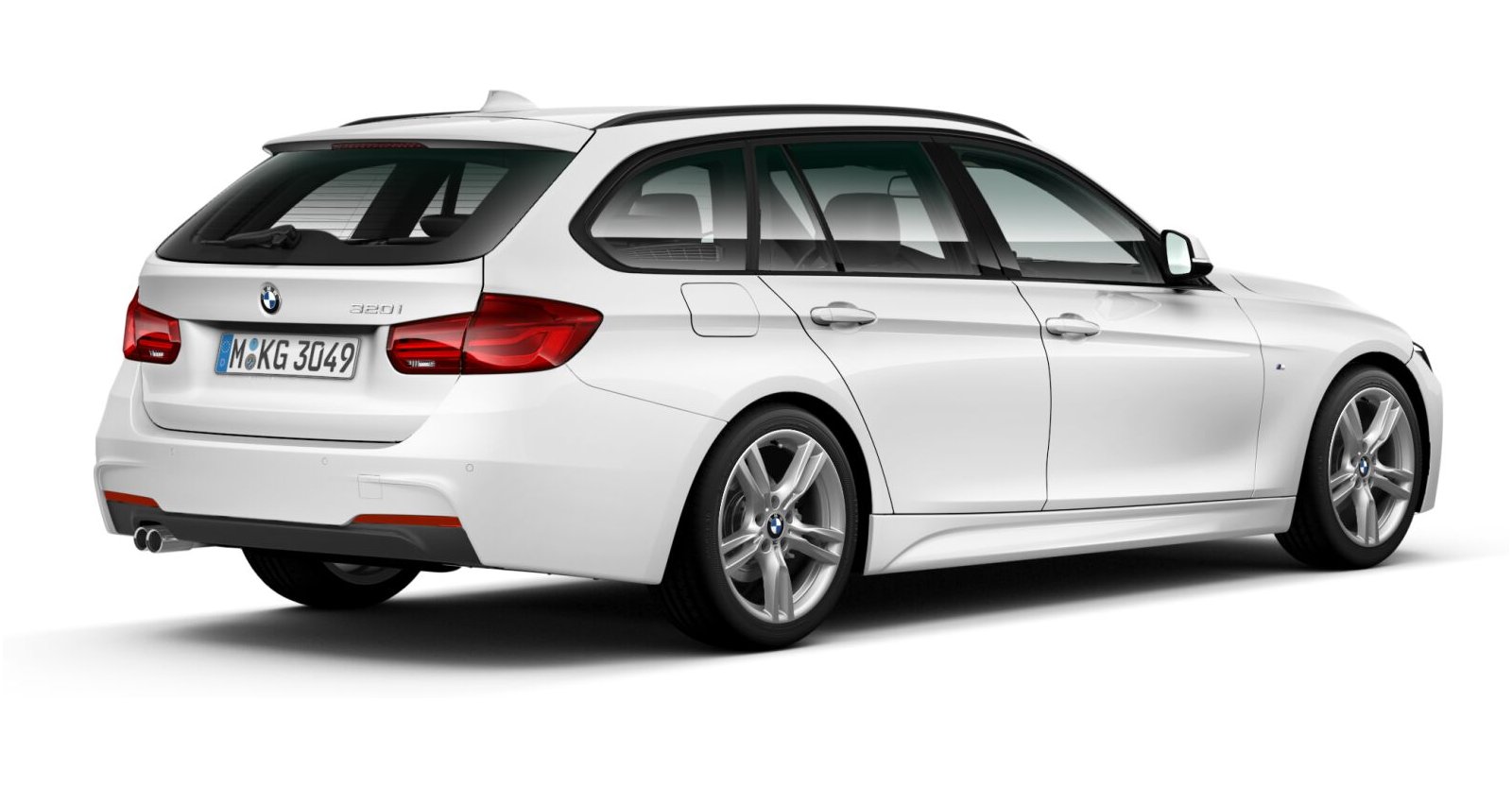 BMW BMW 3er in Weiß von hinten BMW BMW 3er in Weiß von hinten