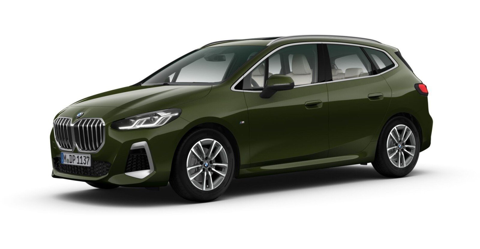BMW 218d Active Tourer in Grün von vorne BMW 218d Active Tourer in Grün von vorne