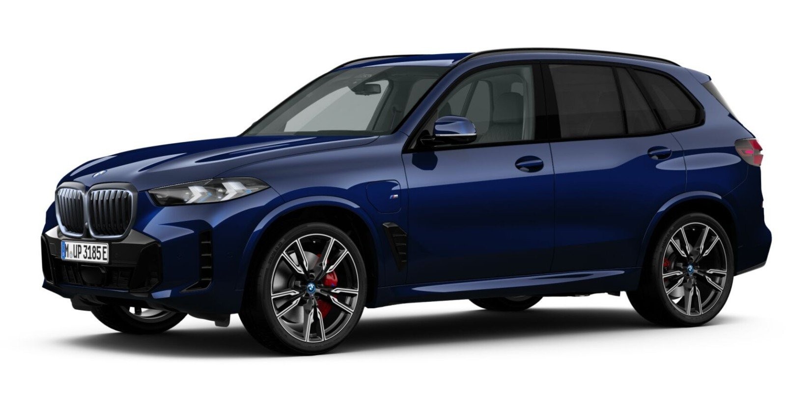 BMW X5 xDrive50e in Blau von vorne