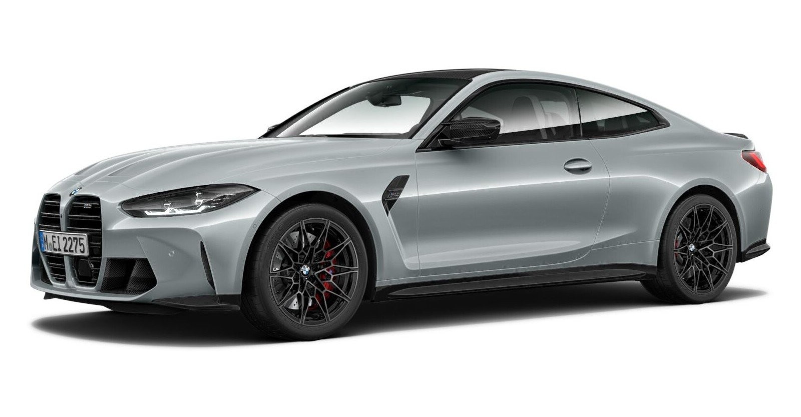 BMW M4 Competition Coupé mit M xDrive in Grau von vorne BMW M4 Competition Coupé mit M xDrive in Grau von vorne