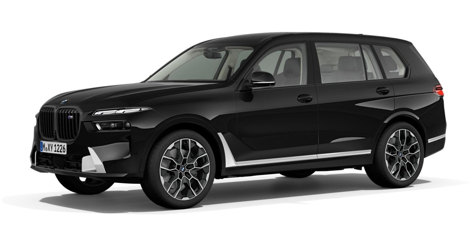 BMW X7 M60i xDrive in Schwarz von vorne
